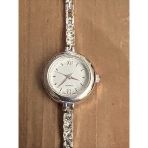 Unbranded Silver Ladies Watch With Stones New Battery